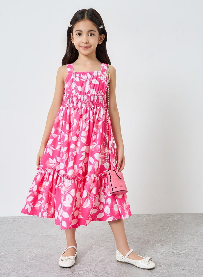 Styli Girls Pink Floral A-Line Dress - Image 3